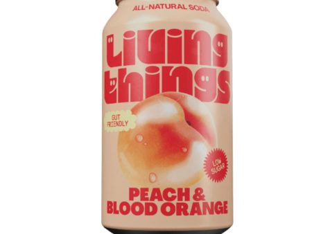 Living Things Sparkling peach and blood orange prebiotic soda For Sale