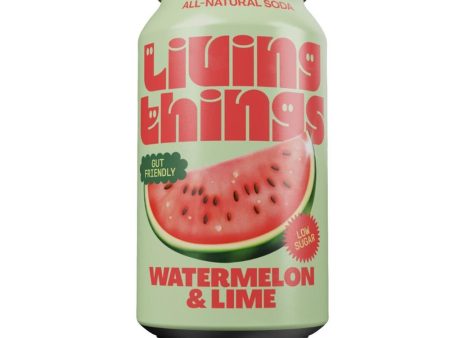 Living Things Watermelon & Lime Prebiotic + Probiotic Soda For Discount