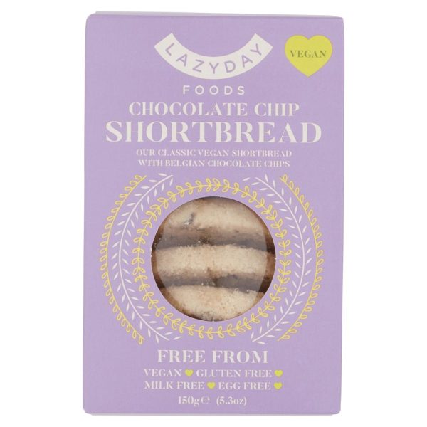 Lazy Days Vegan & Free From Chocolate Chip Shortbread 150g Hot on Sale