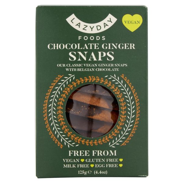 Lazy Days Vegan & Free From Dark Belgian Chocolate Ginger Snaps 125g Cheap