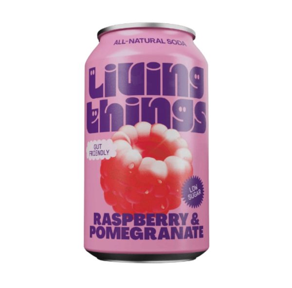 Living Things Raspberry & Pomegranate Pre + Probiotic Soda Online now