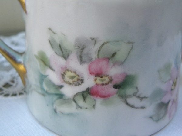 Vintage Hand Painted Wild Pink Roses Sugar Bowl Online