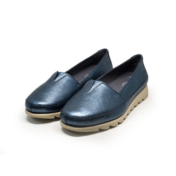 Barani Leather Pumps Ballet Flats 8938-71 Navy Supply