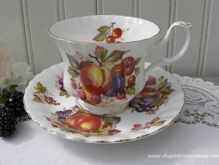 Vintage Royal Albert Harvest Fruits and Berries Teacup and Saucer Online now