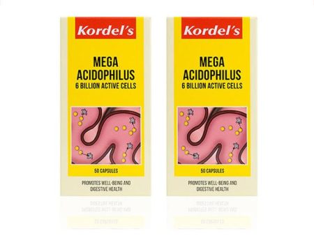 [Twin Pack] Kordel s Mega Acidophilus 6 Billion Active Cells (50 Capsules x 2) Fashion