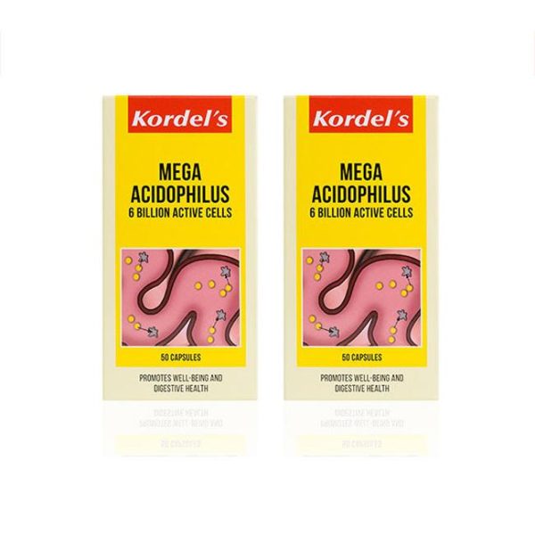 [Twin Pack] Kordel s Mega Acidophilus 6 Billion Active Cells (50 Capsules x 2) Fashion