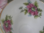 Vintage Soft Green and Pink Cosmos Teacup and Saucer Online Sale