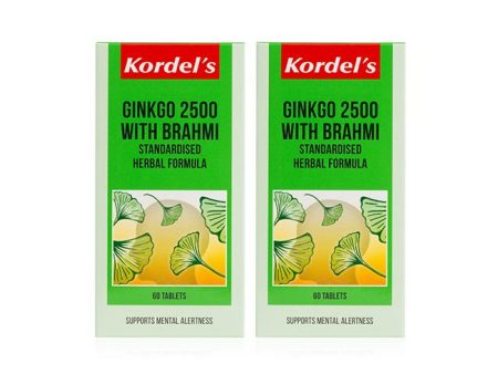 [Twin Pack] Kordel s Ginkgo 2500 + Brahmi (60 Tablets x 2) For Discount