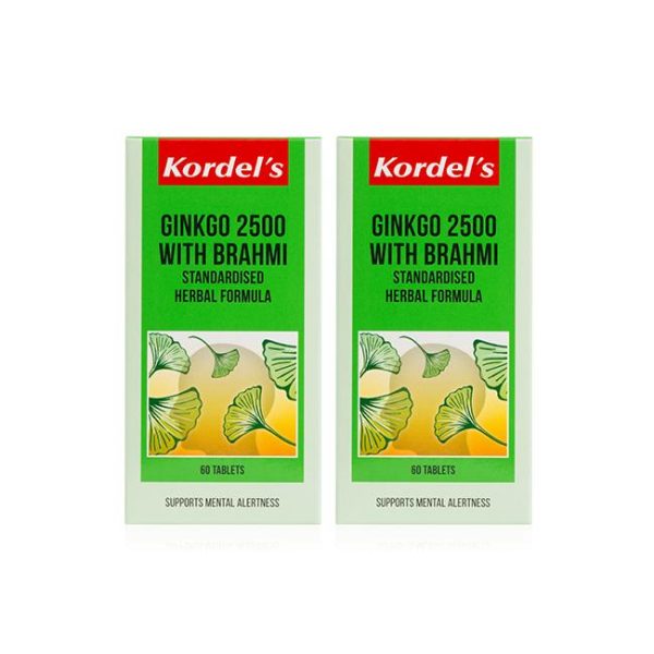 [Twin Pack] Kordel s Ginkgo 2500 + Brahmi (60 Tablets x 2) For Discount