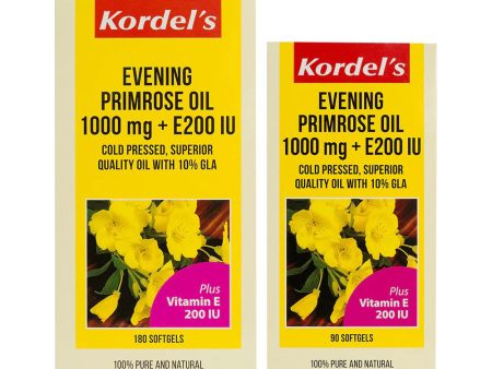 Kordel s Evening Primrose Oil 1000mg+E200 IU (180 Capsules + 90 Capsules) Fashion