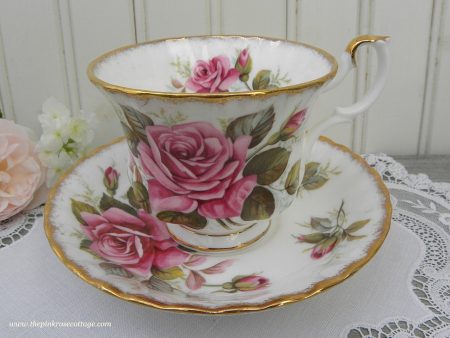 Vintage Golden Crown Rose Queen Series Margaret Pink Rose Teacup and Saucer Online Sale