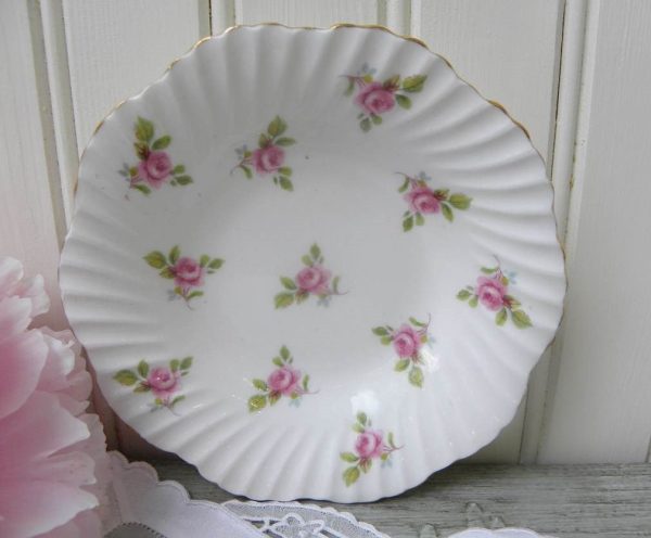 Set of 4 Vintage Pink Rose Rosebud Bone China Bowls For Cheap