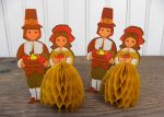 12 Vintage Hallmark Honeycomb Thanksgiving Boy and Girl Pilgrims Online now