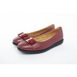 Barani Leather Pumps Ballet Flats with Fixed Buckle 8841-33 Maroon Supply