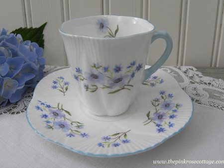 Petite Vintage Shelley Blue Rock Demitasse Teacup and Saucer Fashion