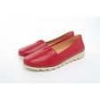 Barani Leather Pumps Ballet Flats 8938-71 Red For Discount