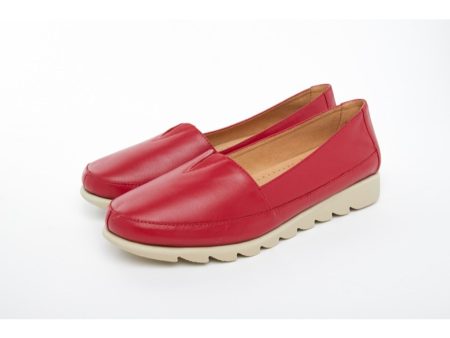 Barani Leather Pumps Ballet Flats 8938-71 Red For Discount