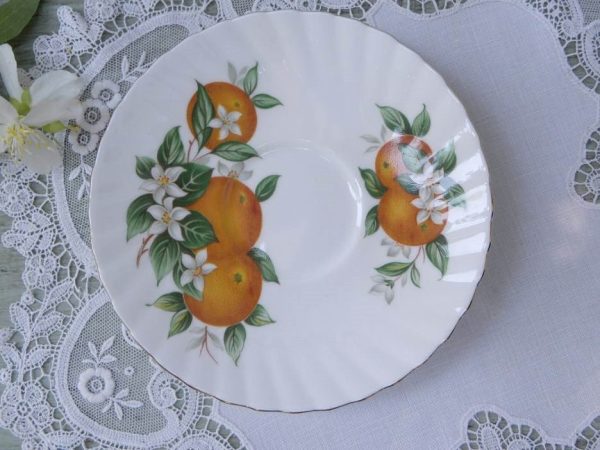 Vintage Elizabethan  Florida Oranges  Demitasse Saucer Only For Discount