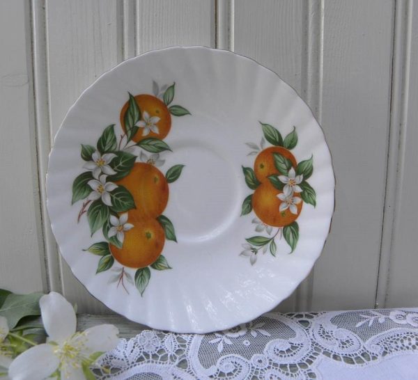 Vintage Elizabethan  Florida Oranges  Demitasse Saucer Only For Discount