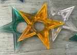 7 Vintage Plastic Star Christmas Tree Bulb Reflectors Discount