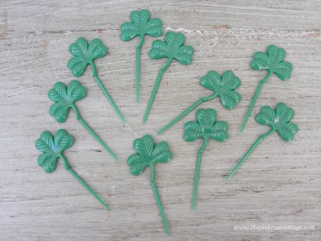 10 Vintage St. Patrick s Day Shamrock Cupcake Picks Toppers Online Hot Sale