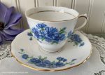 Vintage Colclough China Blue Bachelor Buttons Teacup and Saucer For Cheap