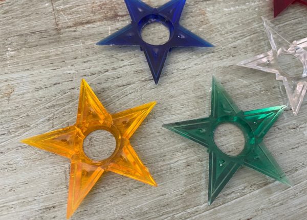 7 Vintage Plastic Star Christmas Tree Bulb Reflectors Discount