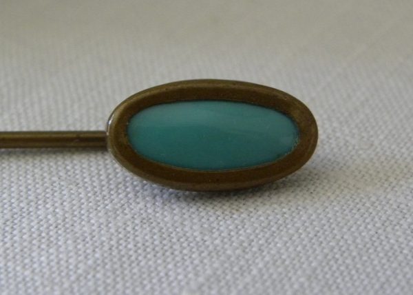 Antique Turquoise Gold Stick Pin on Sale