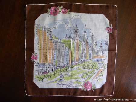 Vintage Souvenir Handkerchief Michigan Ave Chicago For Cheap