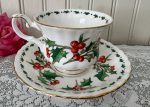 A Cup of Christmas Tea Teacup and Saucer by Warren Hanson For Sale