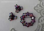 Vintage Joseph Warner Black Enameled Rhinestone Brooch and Earrings Online Hot Sale