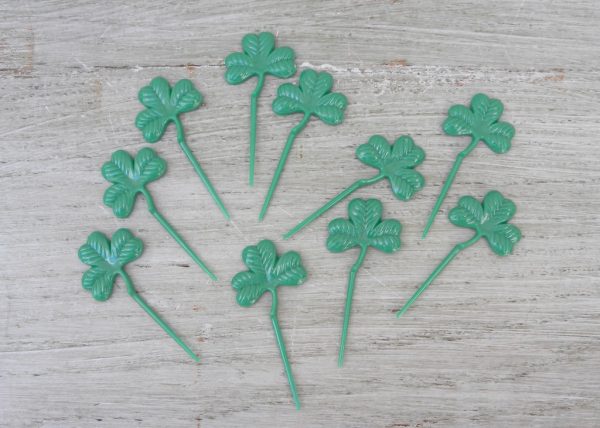 10 Vintage St. Patrick s Day Shamrock Cupcake Picks Toppers Online Hot Sale