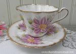 Vintage Royal Stafford Purple Aster Teacup and Saucer Online now