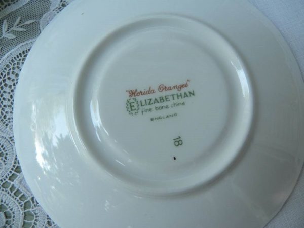 Vintage Elizabethan  Florida Oranges  Demitasse Saucer Only For Discount