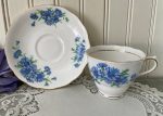 Vintage Colclough China Blue Bachelor Buttons Teacup and Saucer For Cheap