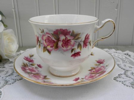 Vintage Queen Anne Pink Wild Rose Teacup and Saucer Fashion