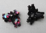 Vintage Joseph Warner Black Enameled Rhinestone Brooch and Earrings Online Hot Sale