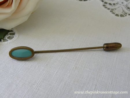 Antique Turquoise Gold Stick Pin on Sale