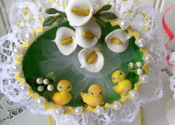 3 Vintage Hand Made Real Egg Easter Diorama Ornaments with Ducks and Ducklings Hot on Sale