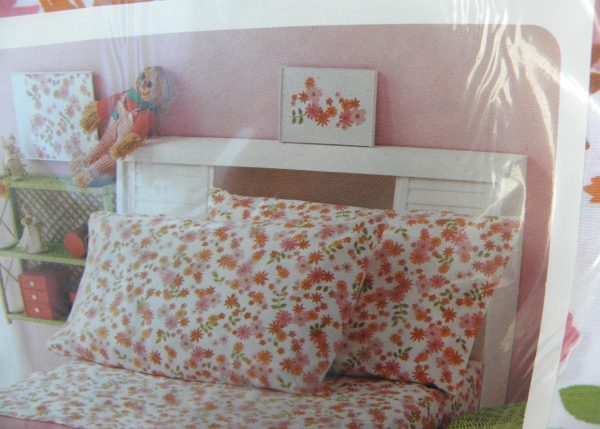 NIP Vintage Perma-Prest Fantasia Pink Daisy Full Flat Sheet Online Hot Sale