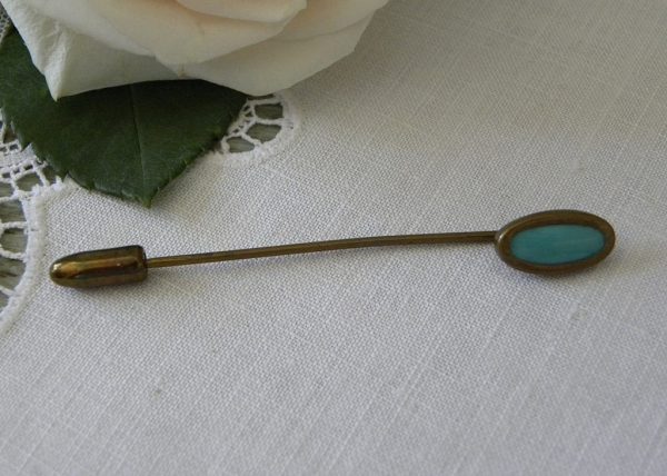 Antique Turquoise Gold Stick Pin on Sale