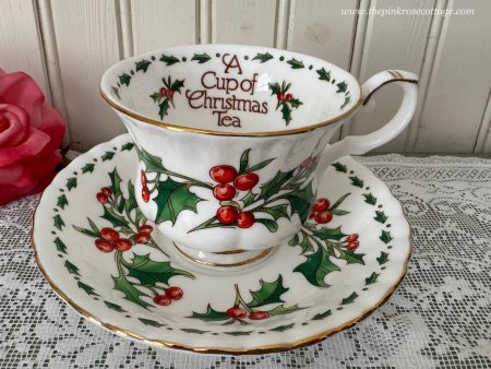 A Cup of Christmas Tea Teacup and Saucer by Warren Hanson For Sale