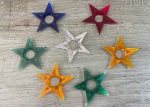 7 Vintage Plastic Star Christmas Tree Bulb Reflectors Discount