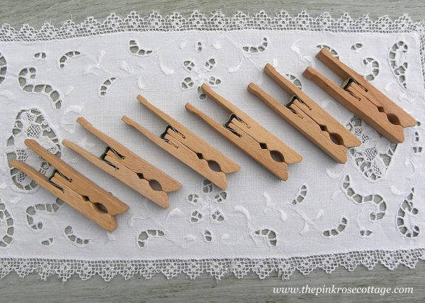 6 Vintage Unusual Wooden Laundry Clothes Pins Online Sale